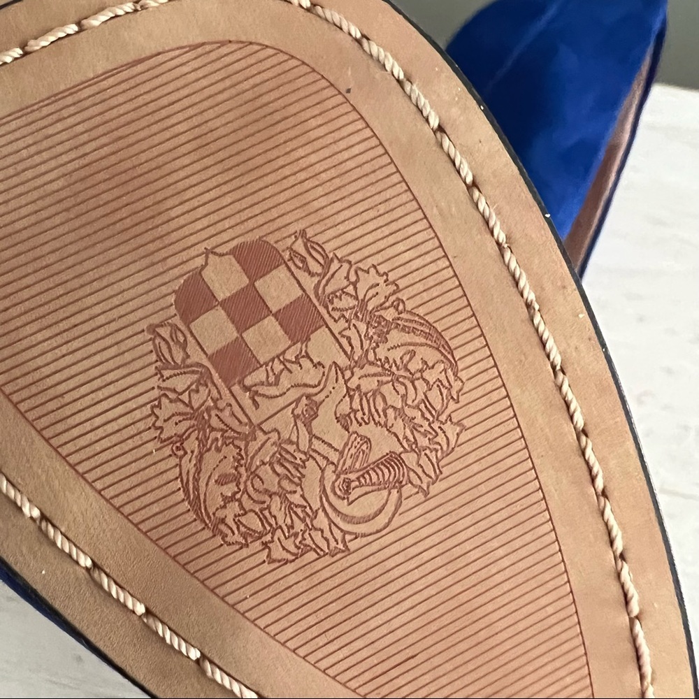 Vince Camuto Deba Lapis Blue Platform Studded Suede Shoe Size 38/8 - Picture 13 of 14
